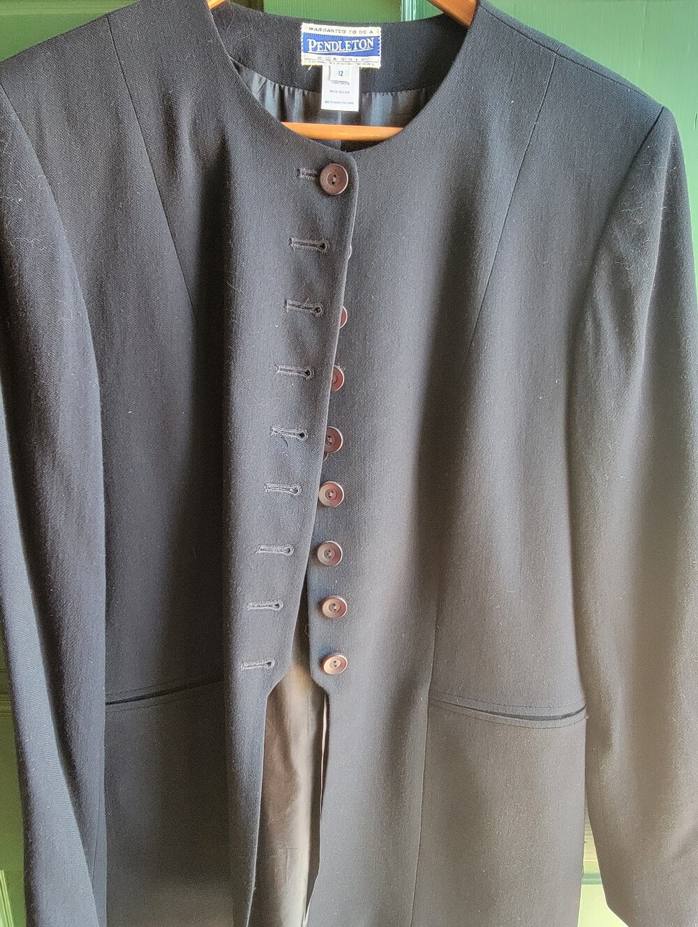 Vintage Pendleton Women's Navy Button-Front Round-Neck Blazer Sz 12 - Picture 3 of 6